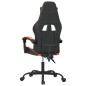 vidaXL Silla gaming giratoria cuero sintético negro y naranja