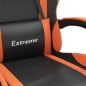 vidaXL Silla gaming giratoria cuero sintético negro y naranja