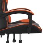 vidaXL Silla gaming giratoria cuero sintético negro y naranja