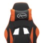 vidaXL Silla gaming giratoria cuero sintético negro y naranja