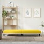 vidaXL Sofá cama con portavasos tela amarillo claro vidaXL Sofá cama con portavasos tela amarillo claro