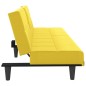vidaXL Sofá cama con portavasos tela amarillo claro vidaXL Sofá cama con portavasos tela amarillo claro
