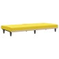vidaXL Sofá cama con portavasos tela amarillo claro vidaXL Sofá cama con portavasos tela amarillo claro