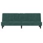 vidaXL Sofá cama con portavasos terciopelo verde oscuro