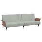 vidaXL Sofá cama con portavasos terciopelo gris claro vidaXL Sofá cama con portavasos terciopelo gris claro