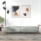 vidaXL Sofá cama con portavasos terciopelo gris claro vidaXL Sofá cama con portavasos terciopelo gris claro