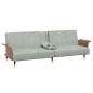 vidaXL Sofá cama con portavasos terciopelo gris claro vidaXL Sofá cama con portavasos terciopelo gris claro