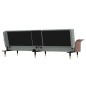 vidaXL Sofá cama con portavasos terciopelo gris claro vidaXL Sofá cama con portavasos terciopelo gris claro