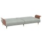 vidaXL Sofá cama con portavasos terciopelo gris claro vidaXL Sofá cama con portavasos terciopelo gris claro