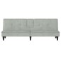 vidaXL Sofá cama con portavasos terciopelo gris claro vidaXL Sofá cama con portavasos terciopelo gris claro