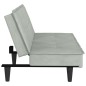 vidaXL Sofá cama con portavasos terciopelo gris claro vidaXL Sofá cama con portavasos terciopelo gris claro