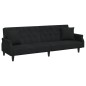 vidaXL Sofá cama con reposabrazos terciopelo negro vidaXL Sofá cama con reposabrazos terciopelo negro