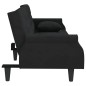 vidaXL Sofá cama con reposabrazos terciopelo negro vidaXL Sofá cama con reposabrazos terciopelo negro