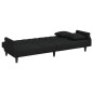 vidaXL Sofá cama con reposabrazos terciopelo negro vidaXL Sofá cama con reposabrazos terciopelo negro
