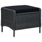 vidaXL Sillón reclinable de jardín con reposapiés ratán PE gris oscuro vidaXL Sillón reclinable de jardín con reposapiés ratán PE gris oscuro