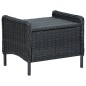 vidaXL Sillón reclinable de jardín con reposapiés ratán PE gris oscuro vidaXL Sillón reclinable de jardín con reposapiés ratán PE gris oscuro