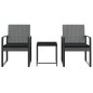vidaXL Set comedor jardín 3 pzas cojines PP aspecto ratán gris oscuro vidaXL Set comedor jardín 3 pzas cojines PP aspecto ratán gris oscuro