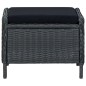 vidaXL Sillón reclinable de jardín con reposapiés ratán PE gris oscuro vidaXL Sillón reclinable de jardín con reposapiés ratán PE gris oscuro