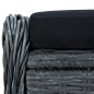 vidaXL Sillón reclinable de jardín con reposapiés ratán PE gris oscuro vidaXL Sillón reclinable de jardín con reposapiés ratán PE gris oscuro