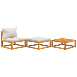 vidaXL Set de muebles para jardín 3 piezas con cojines madera acacia