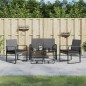 vidaXL Set comedor jardín 5 pzas cojines PP aspecto ratán gris oscuro vidaXL Set comedor jardín 5 pzas cojines PP aspecto ratán gris oscuro