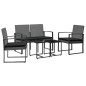 vidaXL Set comedor jardín 5 pzas cojines PP aspecto ratán gris oscuro vidaXL Set comedor jardín 5 pzas cojines PP aspecto ratán gris oscuro