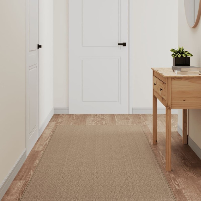 vidaXL Alfombra de pasillo con aspecto de sisal color arena 80x400 cm vidaXL Alfombra de pasillo con aspecto de sisal color arena 80x400 cm