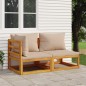 vidaXL Sofás de jardín 2 pzas con cojines madera maciza acacia vidaXL Sofás de jardín 2 pzas con cojines madera maciza acacia