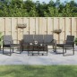 vidaXL Set comedor jardín 5 pzas cojines PP aspecto ratán gris oscuro