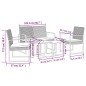 vidaXL Set comedor de jardín 5 pzas con cojines PP aspecto ratán negro