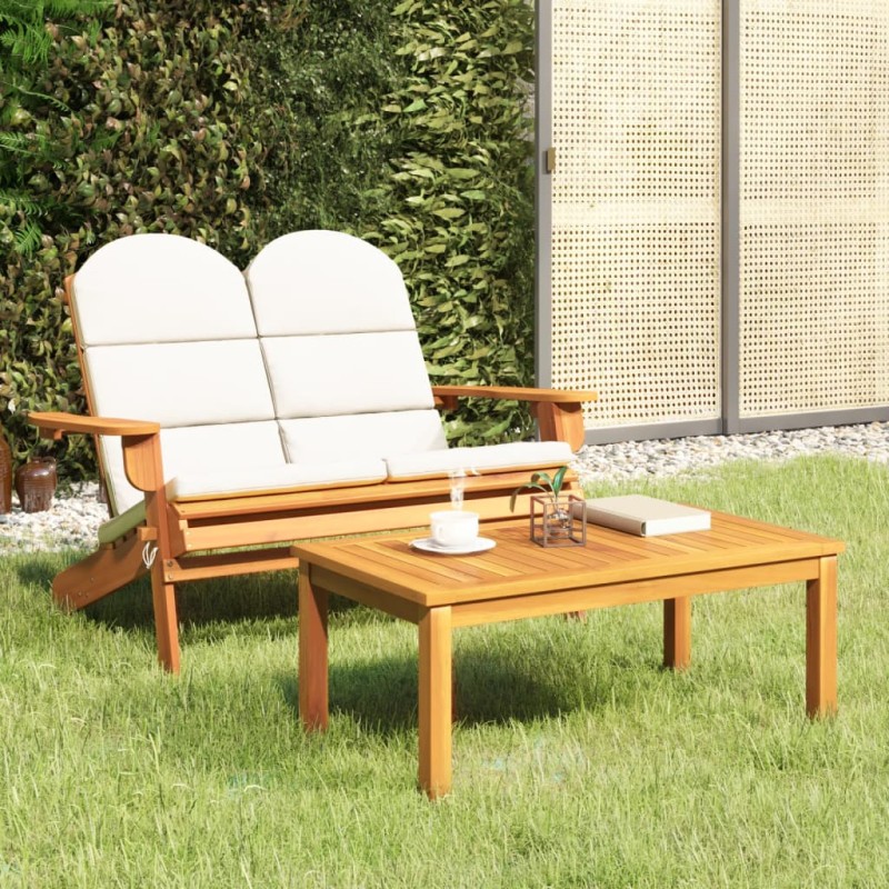 vidaXL Juego de muebles de jardín Adirondack 2 piezas madera acacia