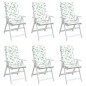vidaXL Cojines de silla de respaldo alto 6 uds tela estampado de hojas