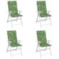 vidaXL Cojines de silla de respaldo alto 4 uds tela estampado de hojas