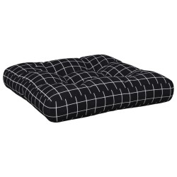 vidaXL Cojín para palés tela Oxford a cuadros negro 60x61,5x10 cm