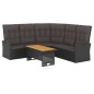 vidaXL Set de muebles de jardín 2 pzas y cojines ratán sintético negro