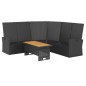 vidaXL Set de muebles de jardín 2 pzas y cojines ratán sintético negro