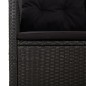 vidaXL Set de muebles de jardín 2 pzas y cojines ratán sintético negro