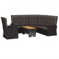 vidaXL Set de muebles de jardín 3 pzas y cojines ratán sintético negro