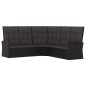 vidaXL Set de muebles de jardín 3 pzas y cojines ratán sintético negro