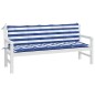vidaXL Cojines banco de jardín 2 uds tela Oxford azul y blanco a rayas vidaXL Cojines banco de jardín 2 uds tela Oxford azul y blanco a rayas