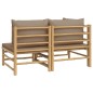 vidaXL Set de muebles de jardín 2 piezas bambú y cojines gris taupe vidaXL Set de muebles de jardín 2 piezas bambú y cojines gris taupe