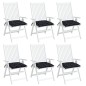 vidaXL Cojines para silla 6 uds tela Oxford a cuadros negro 50x50x7 cm