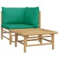 vidaXL Set de muebles de jardín 2 piezas bambú con cojines verde vidaXL Set de muebles de jardín 2 piezas bambú con cojines verde