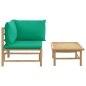vidaXL Set de muebles de jardín 2 piezas bambú con cojines verde vidaXL Set de muebles de jardín 2 piezas bambú con cojines verde