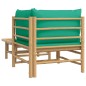 vidaXL Set de muebles de jardín 2 piezas bambú con cojines verde vidaXL Set de muebles de jardín 2 piezas bambú con cojines verde