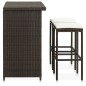 vidaXL Set mesa y sillas de bar jardín 3 piezas ratán sintético marrón vidaXL Set mesa y sillas de bar jardín 3 piezas ratán sintético marrón
