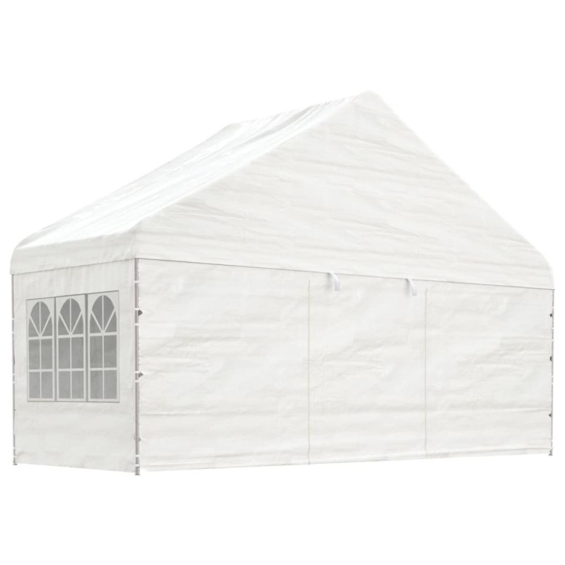 vidaXL Cenador con techo polietileno blanco 5,88x2,23x3,75 m vidaXL Cenador con techo polietileno blanco 5,88x2,23x3,75 m