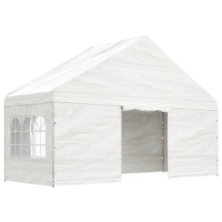 vidaXL Cenador con techo polietileno blanco 5,88x2,23x3,75 m