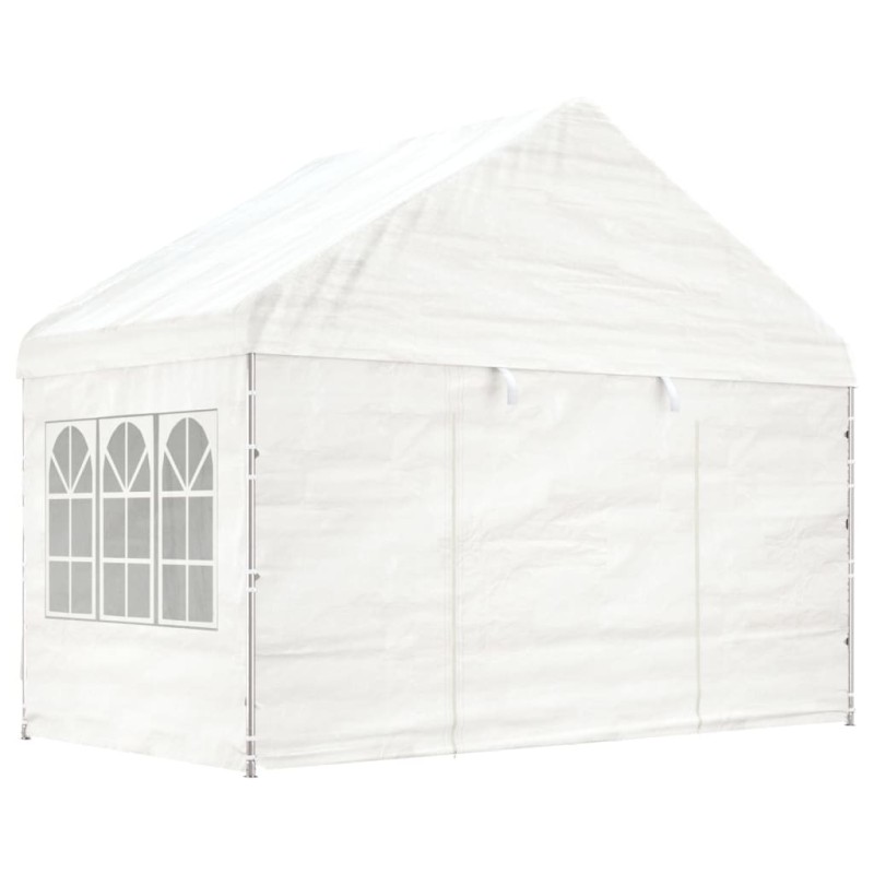 vidaXL Cenador con techo polietileno blanco 4,08x2,23x3,22 m vidaXL Cenador con techo polietileno blanco 4,08x2,23x3,22 m