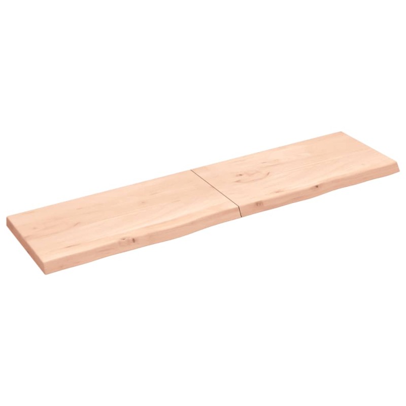 vidaXL Estante de pared madera maciza roble sin tratar 200x50x(2-6) cm vidaXL Estante de pared madera maciza roble sin tratar 200x50x(2-6) cm